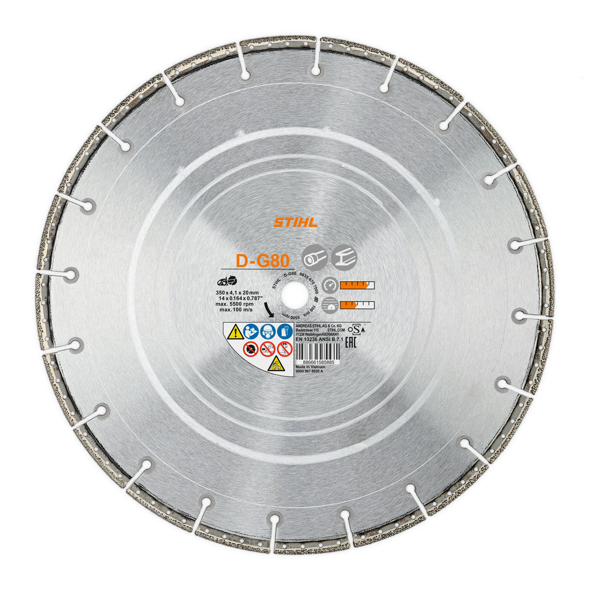 14" Diamond Cutting Wheel - Ductile Iron G80